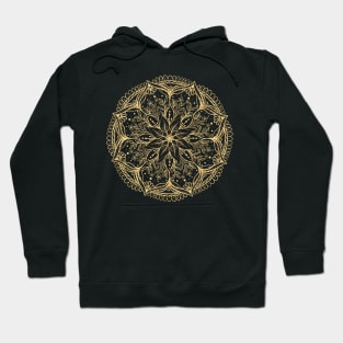 Elegant Gold Flower Mandala White Design Hoodie